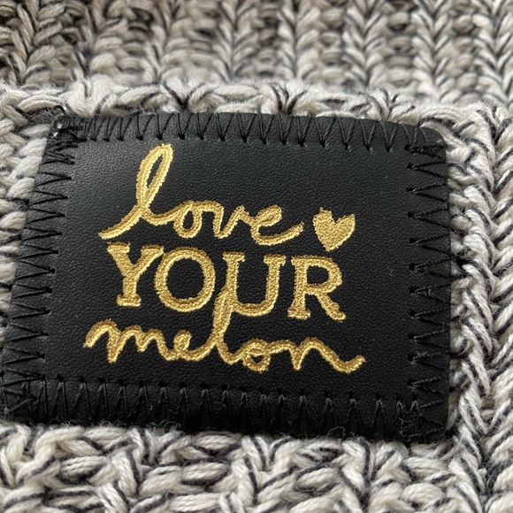 Love Your Melon Black Speckled Gold Foil Beanie - Picture 4 of 7